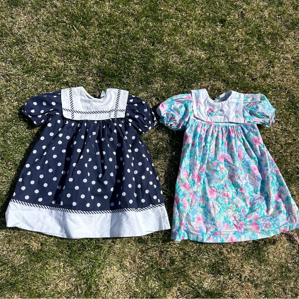 Vintage girls dresses kalula kids sailer dress and no brand floral watercolor